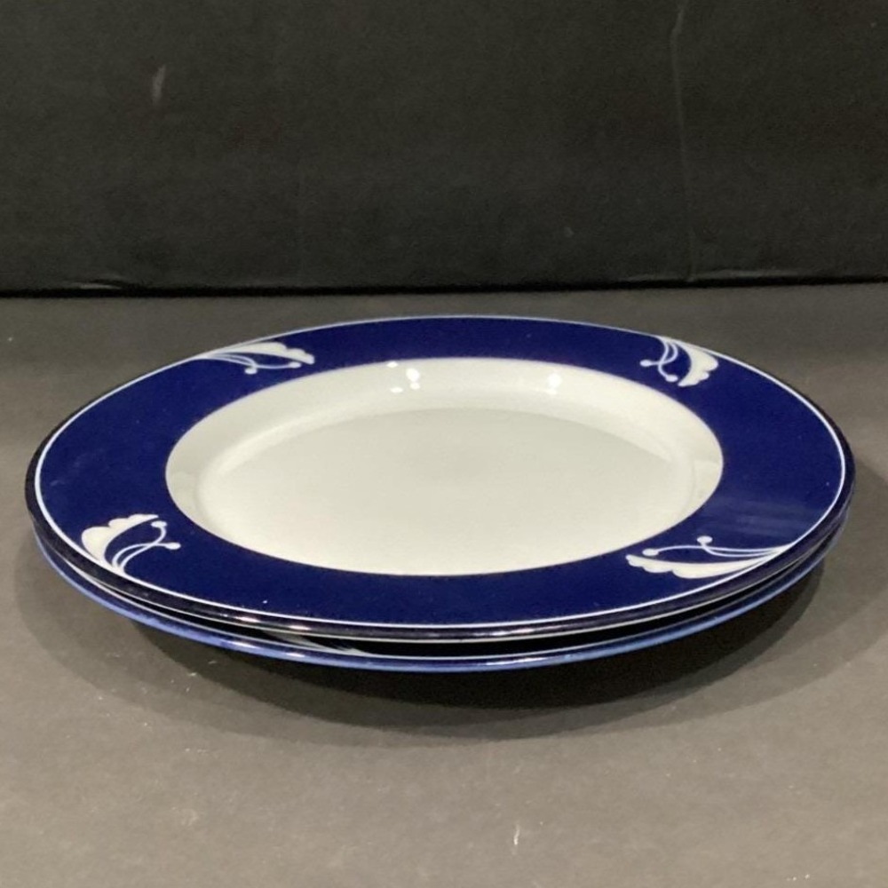 Dansk Flora Indigo Salad Plates Set of 2 ~  8 7/8 " - Picture 11 of 11